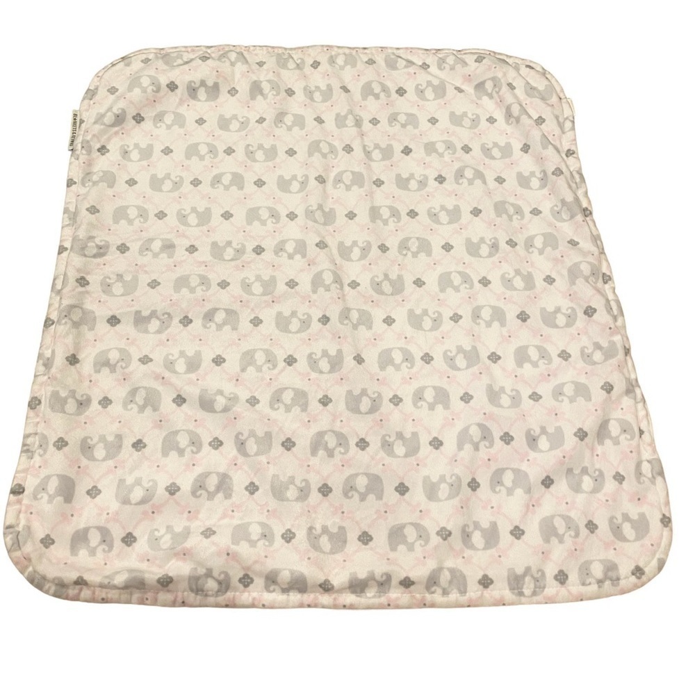 Blankets And Beyond Elephant Pink Gray White Baby Blanket Crib Security Lovey